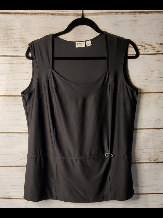 Cato Tops - Cato Black Sleeveless Scoop Neck Top